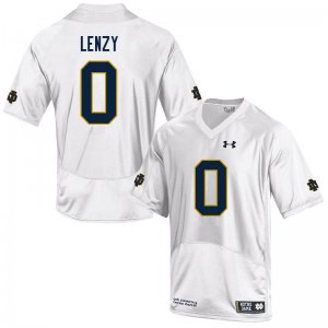 Notre Dame Fighting Irish Men's Braden Lenzy #0 White Under Armour Authentic Stitched College NCAA Football Jersey BVJ6199PO